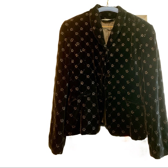 Laura Ashley Jackets & Blazers - Vintage Laura Ashley Blazer Black Velvet Size 9